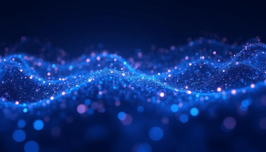 Abstrakte 3D Visualisierung von Datenströmen in Brandfarben